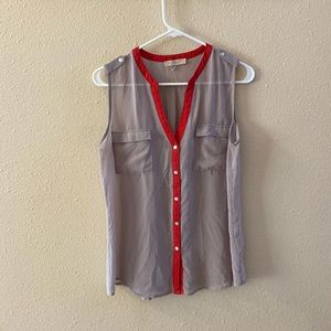 Soft and sheer button down tank